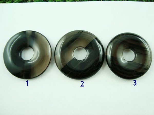Obsidian Lamellen / Lamellenobsidian - Donut 30 mm