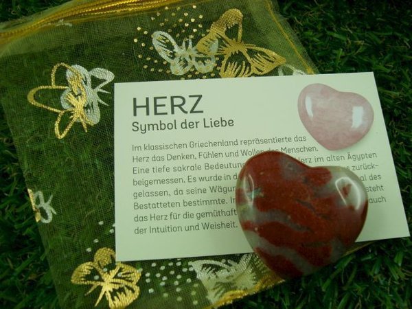 Mineralien-Herz - inkl. Kärtchen & Organzabeutel