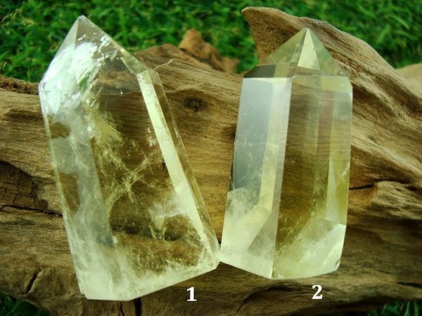 Limonenquarz - Kristall poliert - Standfläche